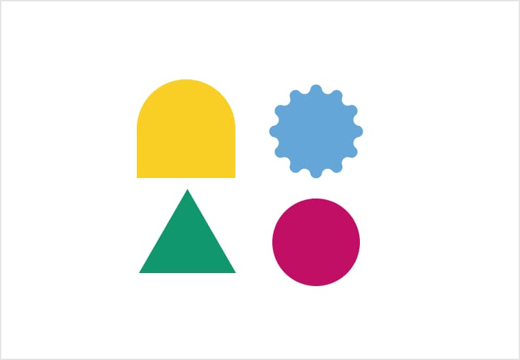 Mismatched abstract shapes that refuse to fit one visual style